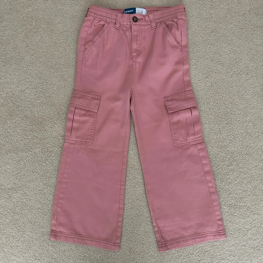 Baggy Cargo Pants For Girls, Soft Pink Sz S (6-7) Like New
